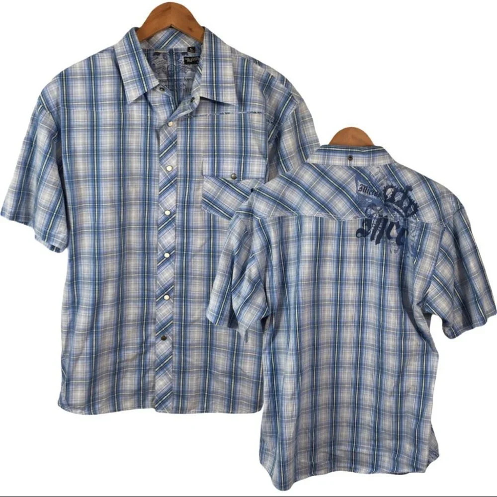 BF380 Micros Clothing Brand Pearl Snap Shirt L